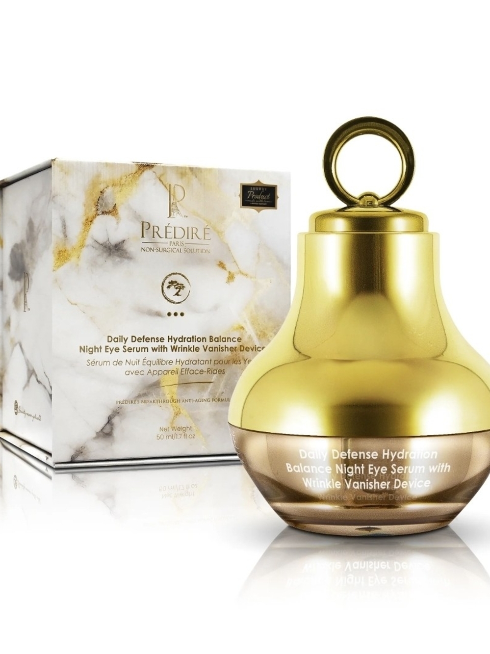 NIB Prédiré Paris Daily Defense Hydration Mask & Wrinkle Vanisher Device - Gold